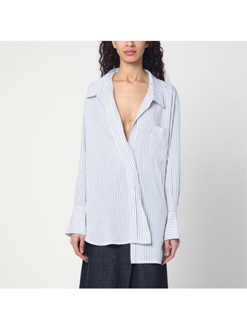 빅토리아베컴 SS25 Victoria Beckham Asymmetric white striped shirt 1125WSH006015AVI White