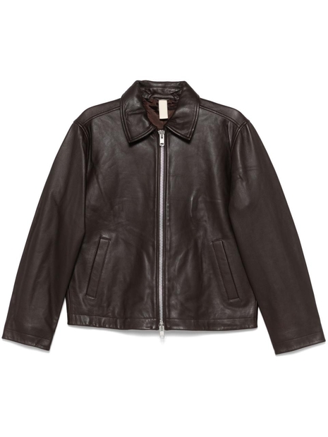 썬플라워 SS25 SHORT LEATHER JACKET 6027SHORTLEATHERJACKET Brown