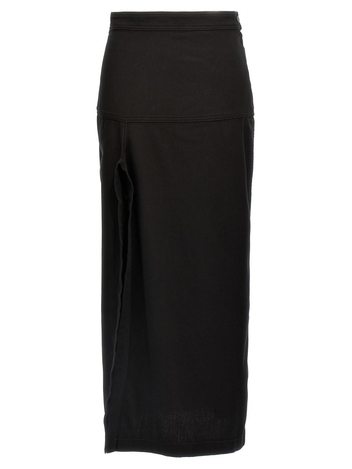 르메르 SS25 Asymmetrical Wrapover skirt SK1046LD1028BK999 Black  