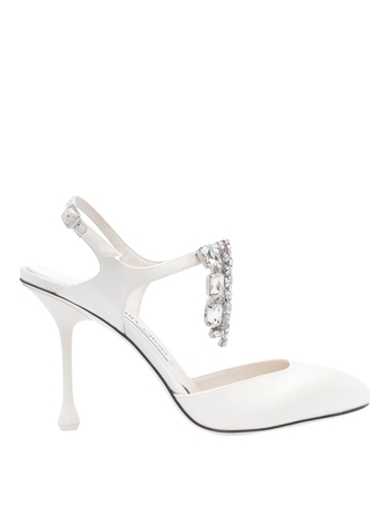 지미추 SS25 Jimmy Choo With Heel White VERITY 95GKOIVORY/CRYSTAL White