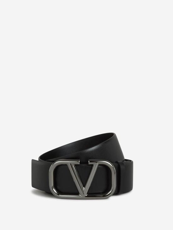 [해외배송] 25SS 발렌티노 가라바니 가죽 벨트 6Y2T0Q87AZRBOXCALFVITELLONAPPATOBLACKRUTHENIUM NERO VLOGO SIGNATURE BUCKLE