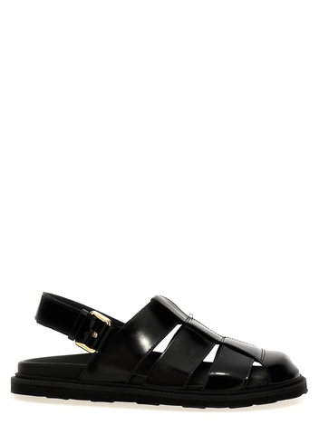 모스키노 SS25 Leather sandals MB10073G0MGB0000 Black  