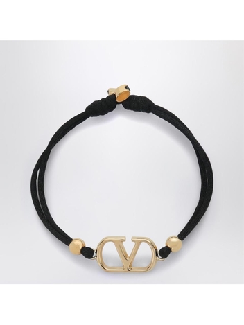 발렌티노 가라바니 SS25 Valentino Garavani Vlogo Signature bracelet in black and gold 6W2J0X85VGJ Black