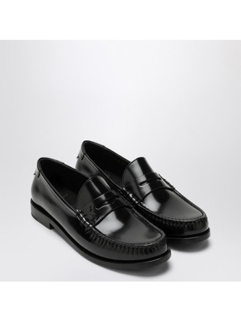 생로랑 SS25 Saint Laurent Black leather loafer with monogram 670232AAA7R Black