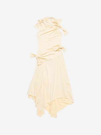 아크네 스튜디오 SS25 Midi Bow Dress FN-WN-DRES001475 SOFT YELLOW