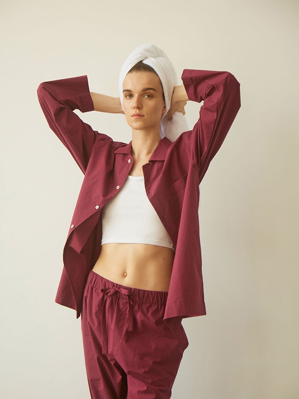 100% Cotton Pajamas for Unisex (Wine)