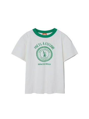 UNIVERSITY RINGER CIRCLE LOGO T-SHIRT_WHITE/GREEN