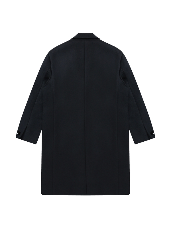 Cashmere Blend 2-Button Single Coat_Dark Blue