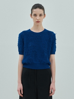 [단독]DIAMOND HALF KNIT_BLUE