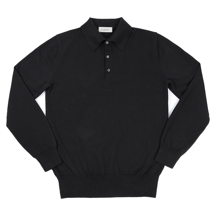 14gg Polo Collar Knit (Black)