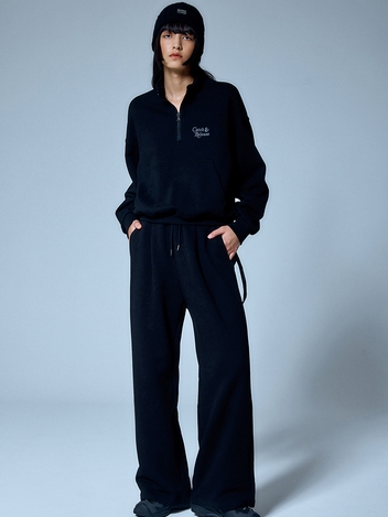 여성 와이드 스웨트 팬츠 (Black)