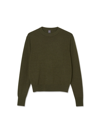 Women Woolsilk Crewneck_Khaki