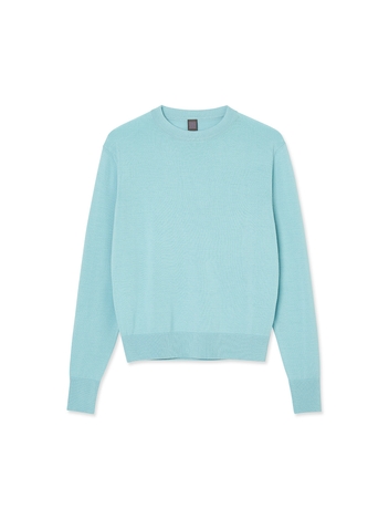 Women Woolsilk Crewneck_Light Blue