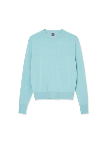 Women Woolsilk Crewneck_Light Blue