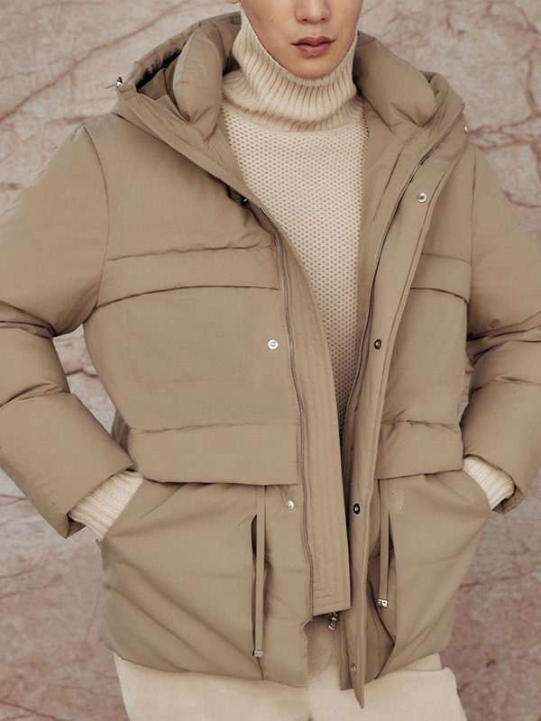 Goose Down Hood Jumper_Beige