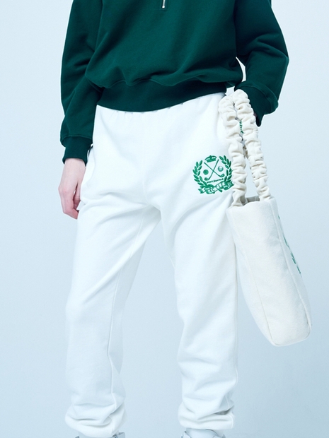 [위즈특가]SWEAT JOGGER METALLIC NOUVEAU EMBLEM_IVORY