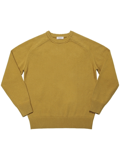 Saddle Crew neck Knit (Yellow)