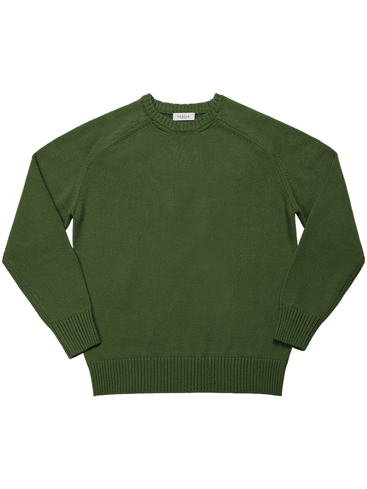 Saddle Crew neck Knit (Green)