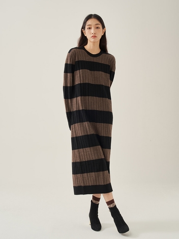 Women Stripe I Onepiece_Brown