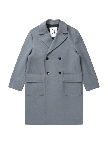 Double Breasted Coat_Greyish Blue