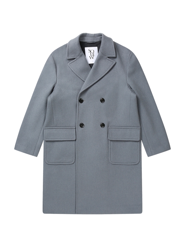 Double Breasted Coat_Greyish Blue