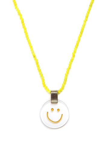 Smilie Medallion Necklace - Yellow