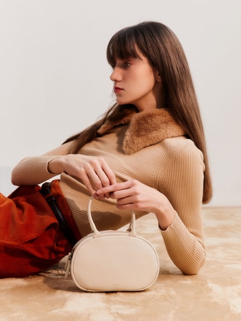 Pebble Mini Tote bag Wrinkled Ivory