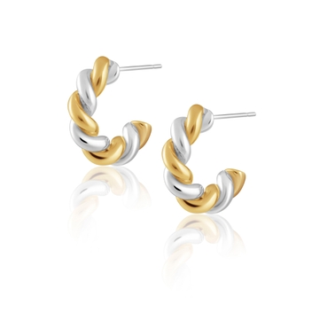 Sara Two Stone Twist Hoop