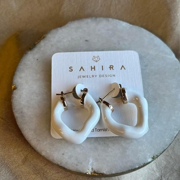 White Abstract Hoop