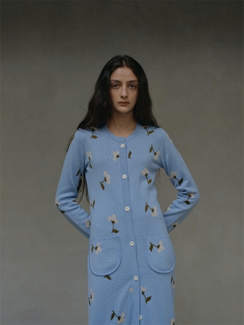 GRETA JACQARD LONG CARDIGAN DRESS