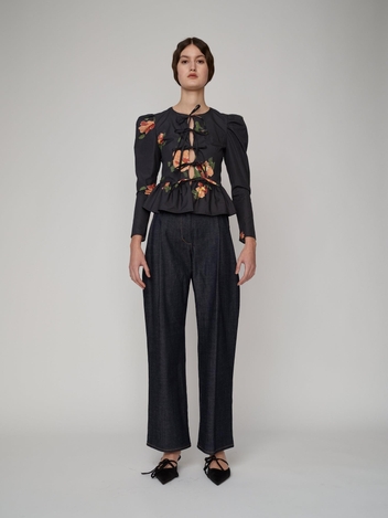 ALISSA TOP BLACK FLORAL