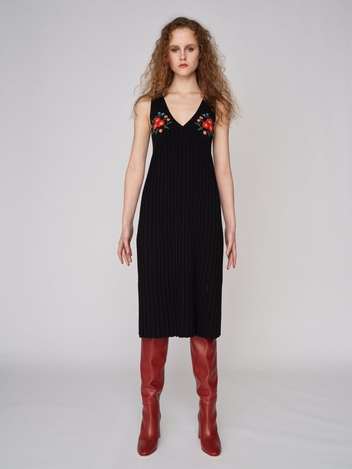 HANNE KNITTED DRESS WITH EMBROIDERY