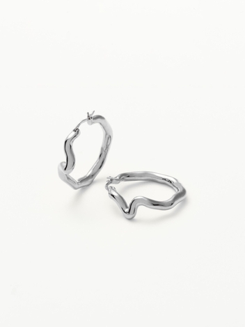 Molten Wave Hoop Earrings