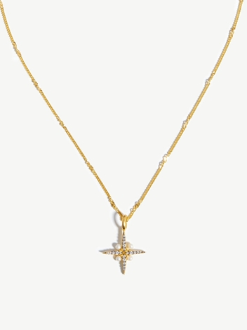 Harris Reed North Star Pearl Necklace | 18ct Gold Plated Vermeil/Pearl