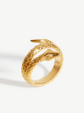 Harris Reed Coiled Serpent Ring | 18ct Gold Plated