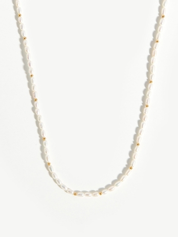 Long Seed Pearl Beaded Necklace