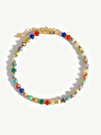 Beaded Bracelet | 18ct Gold Plated/Multi Beaded