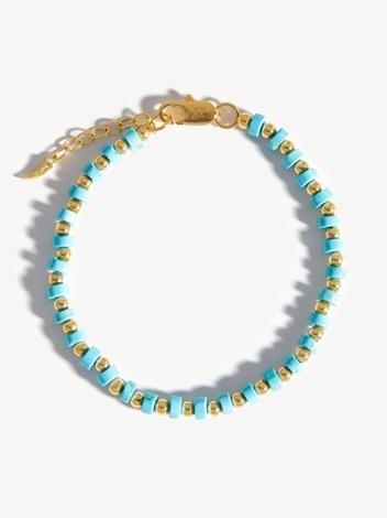Beaded Bracelet | 18ct Gold Plated/Turquoise