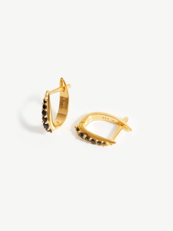Claw Huggies | 18ct Gold Plated Vermeil/Black Pavé