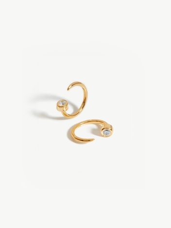 Thread Stone Huggies | 18ct Gold Plated Vermeil/Cubic Zirconia