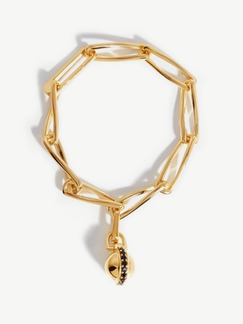 Pave Sphere Twisted Link Chain Bracelet