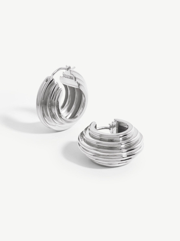 Lucy Williams Medium Chunky Ridge Hoop Earrings