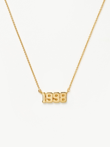 Birth Year Necklace  - Year 1998 | 18ct Gold Plated Vermeil