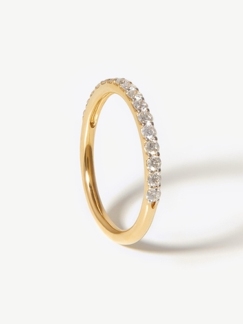 Fine Slim Half Eternity Ring | 14ct Solid Gold/Diamond