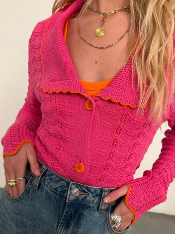 Pink Longline Willa Cardigan
