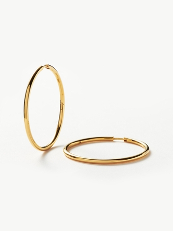 Classic Large Hoop Earrings | 18ct Gold Plated Vermeil