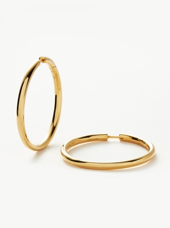 Classic Tunnel Oversized Hoop Earrings | 18ct Gold Plated