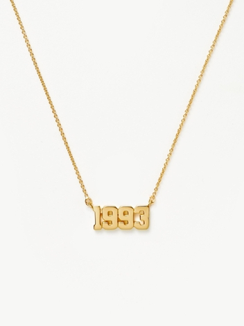 Birth Year Necklace  - Year 1993 | 18ct Gold Plated Vermeil