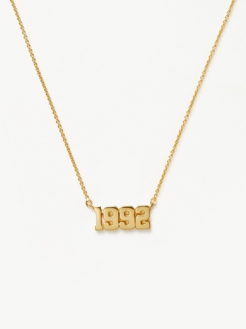Birth Year Necklace  - Year 1992 | 18ct Gold Plated Vermeil