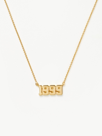 Birth Year Necklace  - Year 1999 | 18ct Gold Plated Vermeil